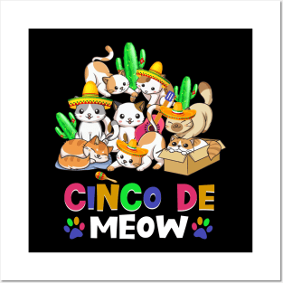 Cinco De Meow Cinco De-Mayo Cats Posters and Art